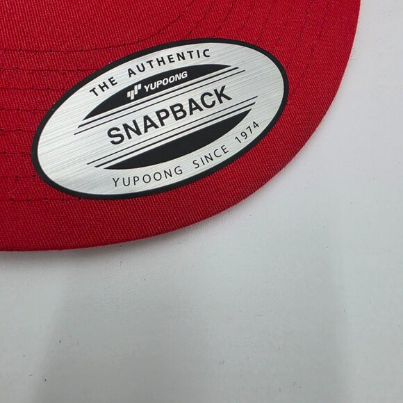 The Classics Red Mesh Trucker Hat Black Cat Face Snapback Cap - Picture 2 of 8